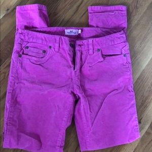 Vineyard Vines pink cordoroy skinny pants